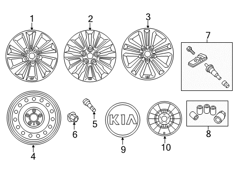 2017 Kia Sedona Wheels, Covers & Trim Wheel Assembly-Aluminum Diagram for 52910A9220
