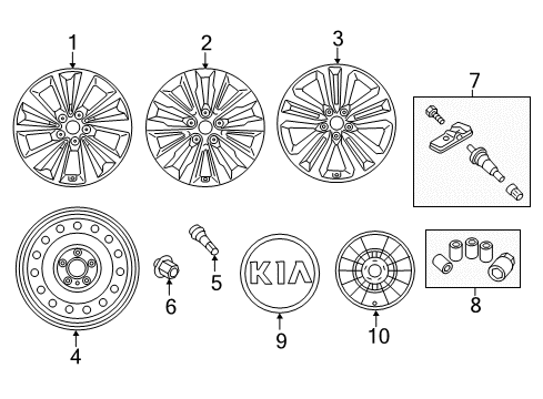 2020 Kia Sedona Wheels, Covers & Trim Wheel Assembly-Aluminum Diagram for 52910A9500