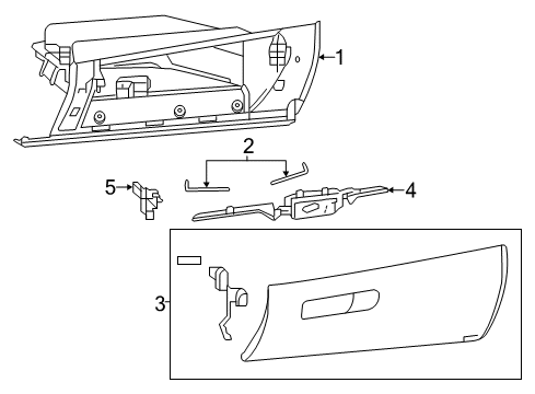 2016 Dodge Dart Glove Box Bezel-Led Diagram for 68155115AB