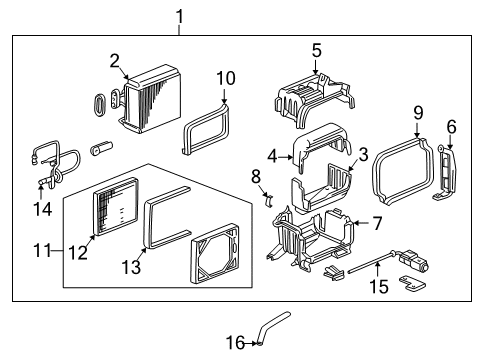 1999 Honda CR-V Air Conditioner Clamp, Case Diagram for 90659-692-000