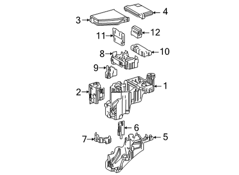 2022 Toyota Sienna Fuse & Relay Junction Block Diagram for 82660-08080