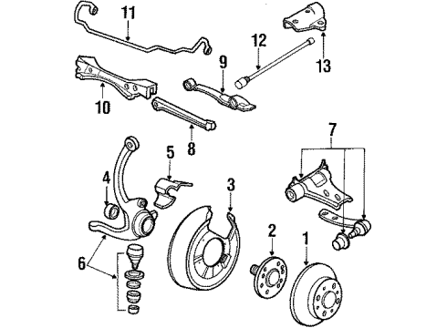 1991 Honda Prelude Rear Brakes Right Rear Caliper Diagram for 06432-SF1-505RM