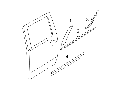 2007 Nissan Titan Exterior Trim - Rear Door MOULDING Set-Side Rear Door, RH Diagram for 80870-8S580