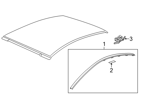 2012 Chevrolet Caprice Exterior Trim - Roof Roof Molding Diagram for 92255863