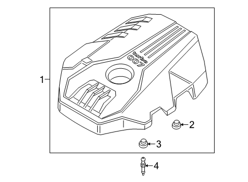 2022 Genesis G70 Engine Appearance Cover Rubber-Mount Diagram for 292442B400