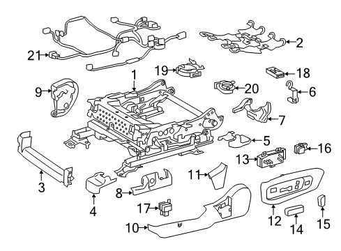 2013 Lexus ES300h Power Seats Switch Assy, Power Seat Diagram for 84920-33080-E0