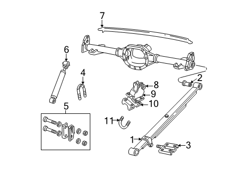 1999 Chevrolet S10 Rear Suspension Components, Ride Control Clamp, Rear Stabilizer Shaft Insulator Upper Diagram for 15697709