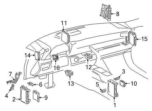 2020 Lexus LC500h Fuse & Relay Computer Diagram for 82644-50030