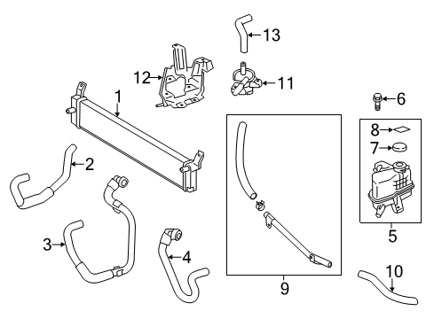 2018 Toyota Avalon Inverter Cooling Components Inverter Cooler Diagram for G9010-33031