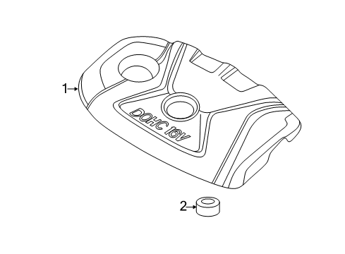 2014 Hyundai Elantra Engine Appearance Cover Engine Cover Assembly Diagram for 292402E000