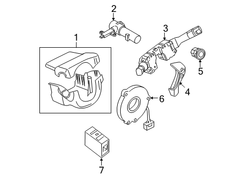 2008 Nissan Altima Ignition Lock Control Assembly-Power Steering Diagram for 28501-JA00A
