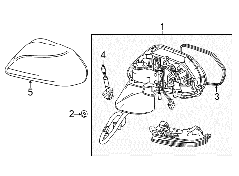 2021 Toyota Camry Mirrors Mirror Assembly Diagram for 87910-06851