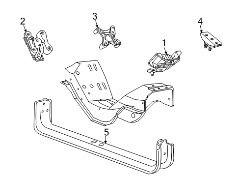 2002 Ford Excursion Engine & Trans Mounting Transmission Crossmember Diagram for 4C7Z-6A023-AA