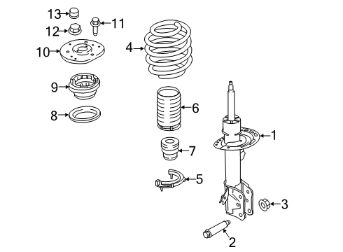 2022 Lincoln Nautilus Struts & Components - Front Top Nut Cap Diagram for -W718924-S300