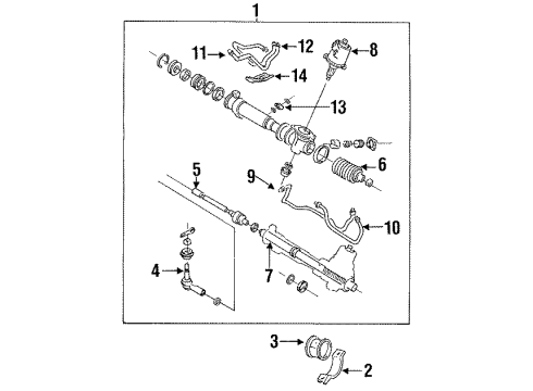 1992 Dodge Stealth P/S Pump & Hoses, Steering Gear & Linkage Line-Power Steering Oil Feed Diagram for MB864162