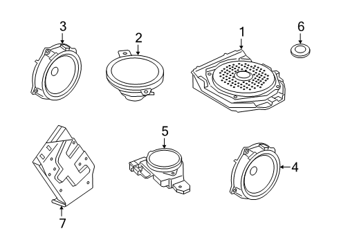 2019 Genesis G70 Sound System Grommet-Blanking Diagram for 91580-2D010