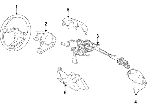 2017 Acura TLX Steering Column & Wheel, Steering Gear & Linkage Cover, Steering Joint Diagram for 53320-TZ3-A00