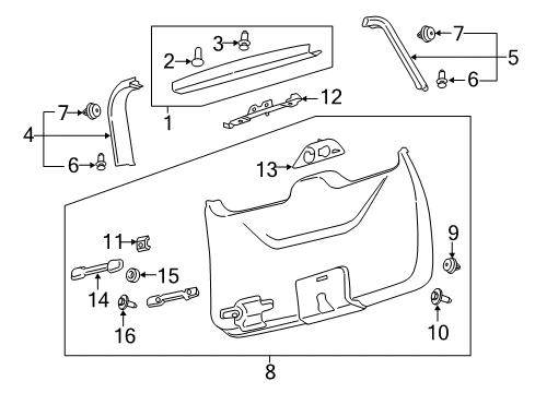 2021 Lincoln Navigator Interior Trim - Lift Gate Upper Gate Trim Diagram for KL1Z-78424B36-AF