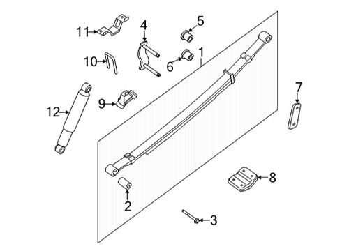 2022 Nissan Frontier Rear Suspension SPRING ASSY-LEAF, REAR Diagram for 55020-9BU2C