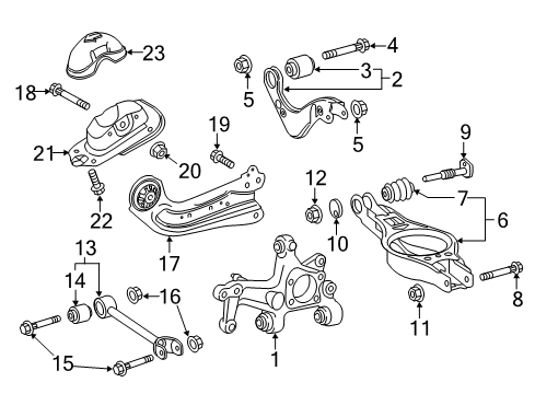 2022 Toyota Prius Rear Suspension Knuckle Diagram for 42305-02220
