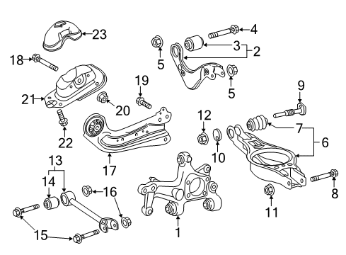 2022 Toyota Prius Rear Suspension Nut, FLANGE Diagram for 90178-A0058