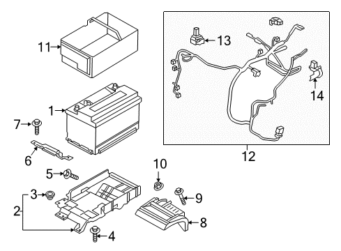 2019 Lincoln Continental Battery Hold Down Diagram for GD9Z-10718-A