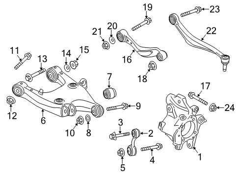 2011 BMW 550i GT Rear Suspension Components, Lower Control Arm, Upper Control Arm, Stabilizer Bar Right Swing Part Diagram for 33326780070