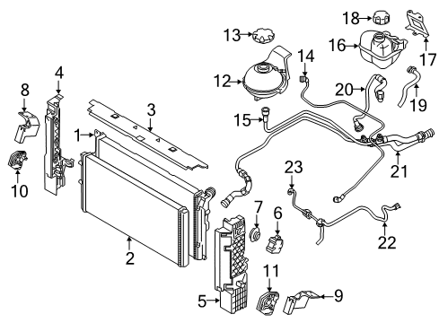 2017 BMW i8 Radiator & Components Cooling Water Expansion Tank Diagram for 17137640831