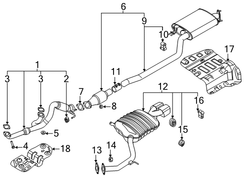 2022 Hyundai Palisade Exhaust Components Gasket-Exhaust Pipe Diagram for 28751-2B550