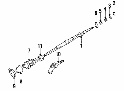 1995 Toyota Avalon Shaft & Internal Components Shaft Assy, Steering Main Diagram for 45210-07010