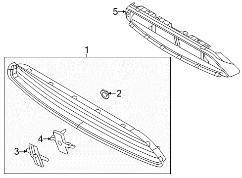 2013 Ford Mustang Grille & Components Nameplate Diagram for 8R3Z-16228-A