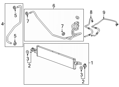 2018 GMC Acadia Trans Oil Cooler Outlet Hose Diagram for 23100574