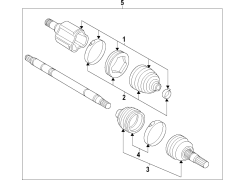 2020 Cadillac XT6 Axle Shafts & Joints, Drive Axles Axle Assembly Diagram for 84877870