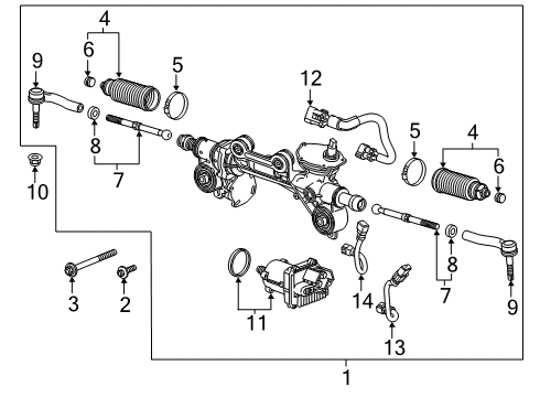 2020 Chevrolet Silverado 1500 Steering Column & Wheel, Steering Gear & Linkage Gear Assembly Diagram for 84944191