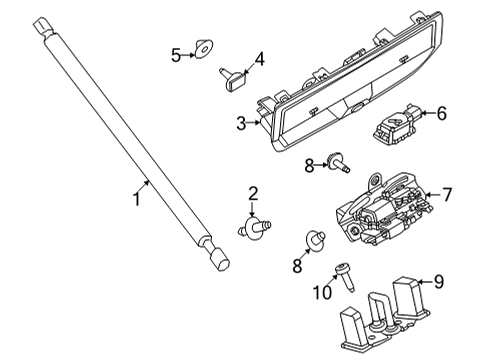 2021 Ford Bronco Sport Lift Gate Support Cylinder Ball Stud Diagram for -W716319-S450B