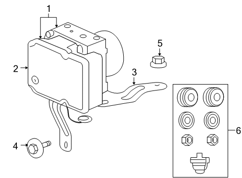 2012 Jeep Liberty Anti-Lock Brakes Anti-Lock Brake System Module Diagram for 68079344AA