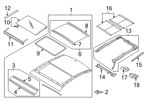 2017 Hyundai Azera Sunroof Rail Assembly-PANORAMAROOF MECHANI Diagram for 81650-3V001
