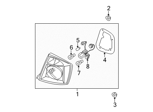 2008 Kia Spectra Bulbs Lamp Assembly-Rear Combination Diagram for 924012F321