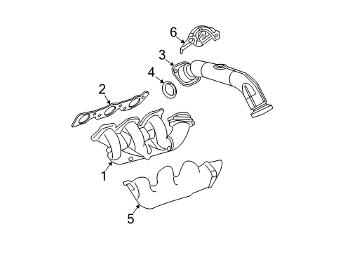 2009 Buick LaCrosse Exhaust Manifold Shield-Exhaust Manifold Heat Diagram for 12603296