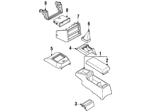 1992 Isuzu Pickup Center Console Console, FR. (Gray) Diagram for 8-94373-550-0