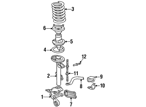 1995 Ford Taurus Rear Suspension Components, Lower Control Arm, Stabilizer Bar & Components Spring Diagram for F1DZ5560Z