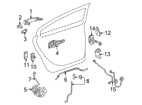 2016 Buick LaCrosse Rear Door Handle Kit, Rear Side Door Outside (Block Button) Diagram for 13596145