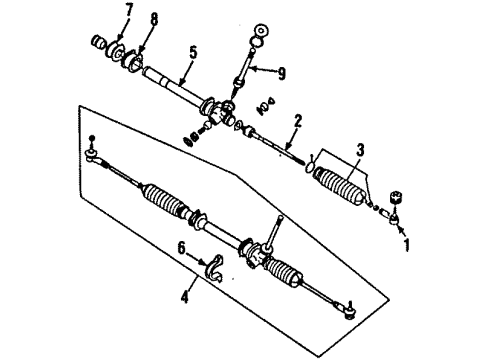 1986 Chevrolet Spectrum P/S Pump & Hoses, Steering Gear & Linkage Rod Kit, Steering Linkage Inner Tie Diagram for 94110517