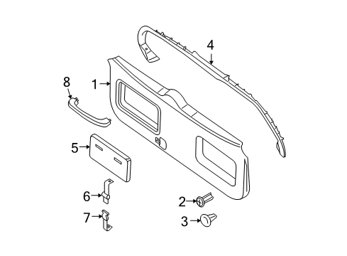 2011 Nissan Xterra Interior Trim - Lift Gate Screw-GROMMET Diagram for 96706-89901