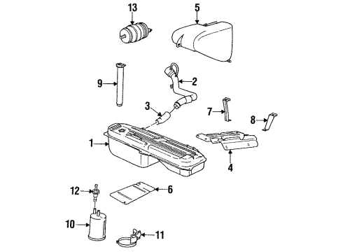 1988 BMW 325 Fuel Supply Intank Fuel Pump & Housing Assembly Diagram for 16141179415