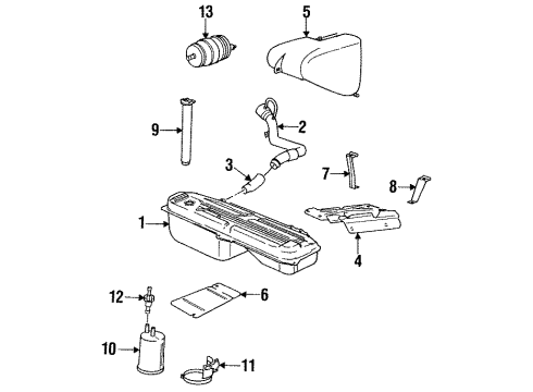 1984 BMW 318i Fuel Supply Fuel Pump Diagram for 16121120432