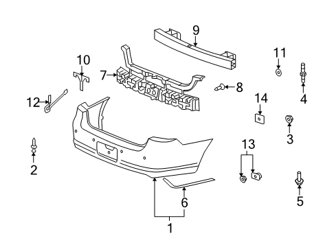 2007 Buick Lucerne Rear Bumper Bumper Cover Diagram for 19121117