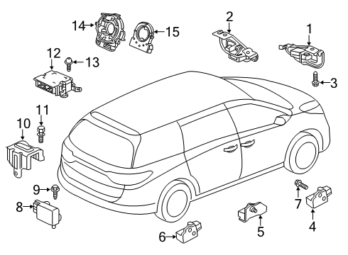 2018 Honda Odyssey Air Bag Components Reel Assembly, Cable Diagram for 77900-TG7-A52