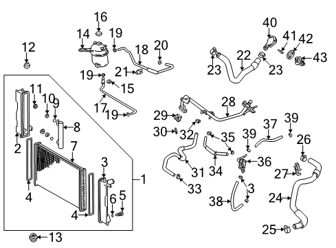 2002 Toyota Celica Radiator & Components Inlet Pipe Stud Diagram for 90126-06009