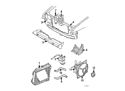 1985 Nissan Pulsar NX Radiator & Components, Cooling Fan Hose-Radiator, Upper Diagram for 21501-02A00